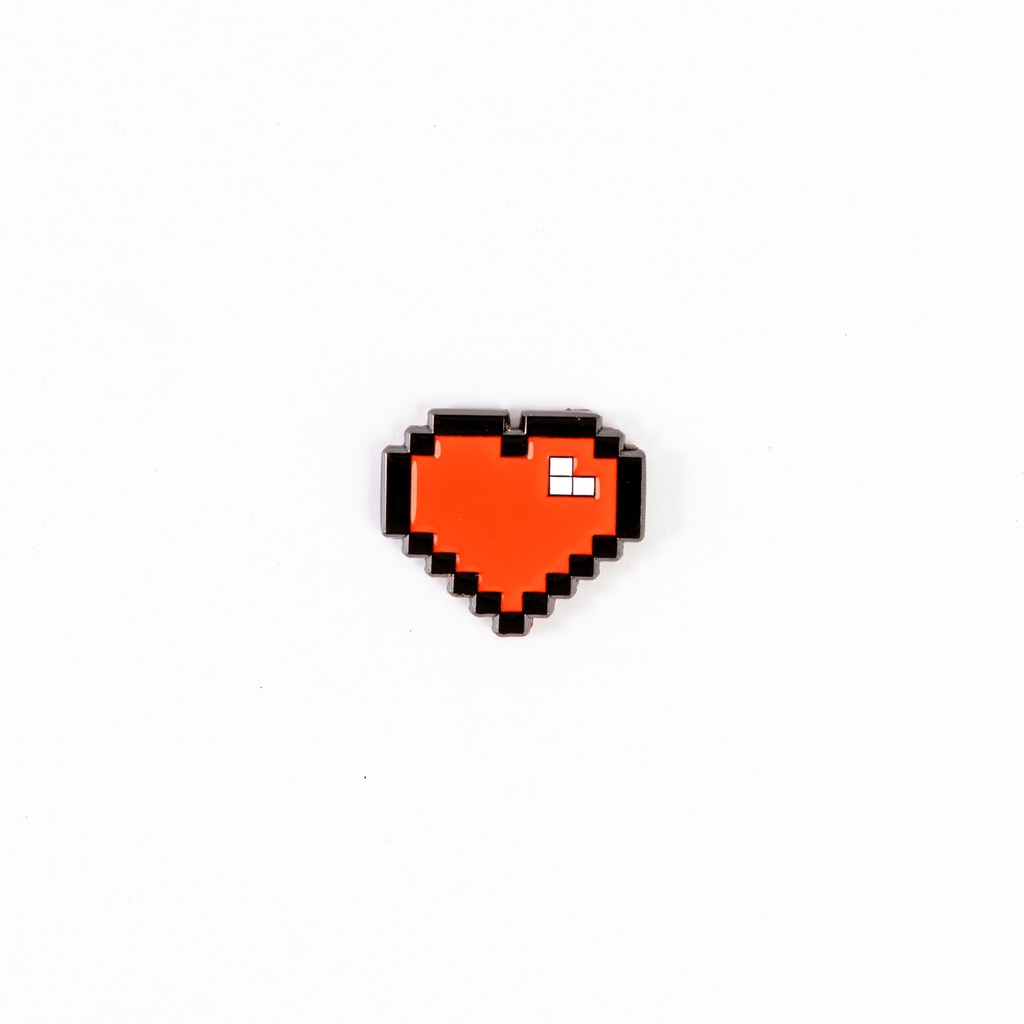 Metal Sticker - Red heart Black Border